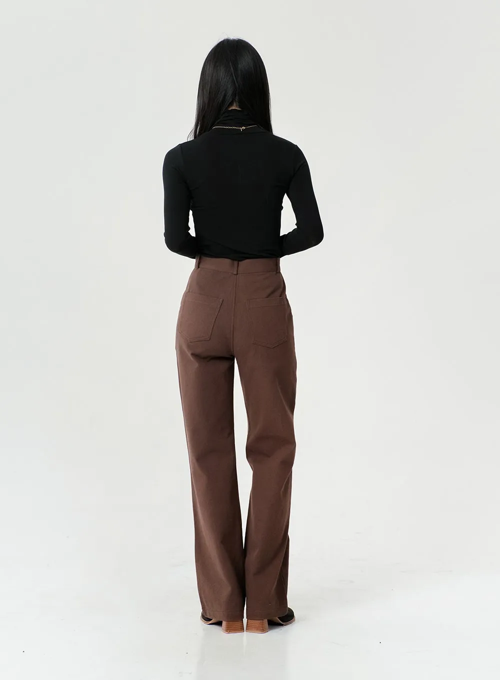 Line Detail Fall Color Cotton Pants OS13 sold by Lewkin product image thumbnail 5