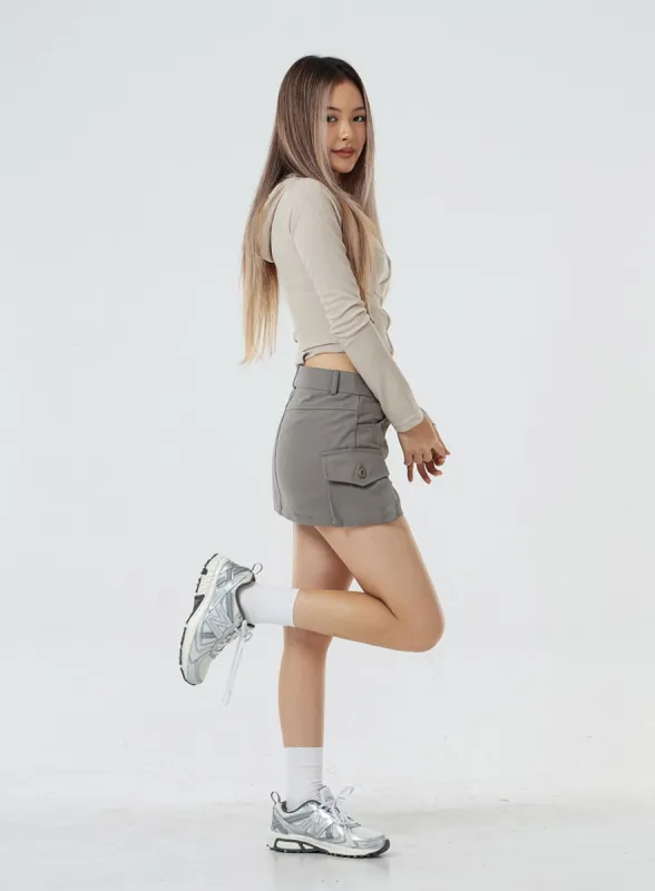Pocket Low Rise Miniskirt CS02 sold by Lewkin