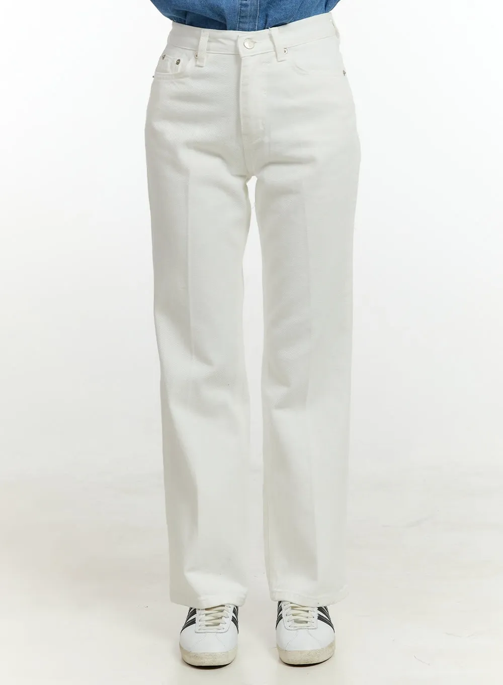 Cotton Solid Straight Leg Pants OL423 sold by Lewkin product image thumbnail 2