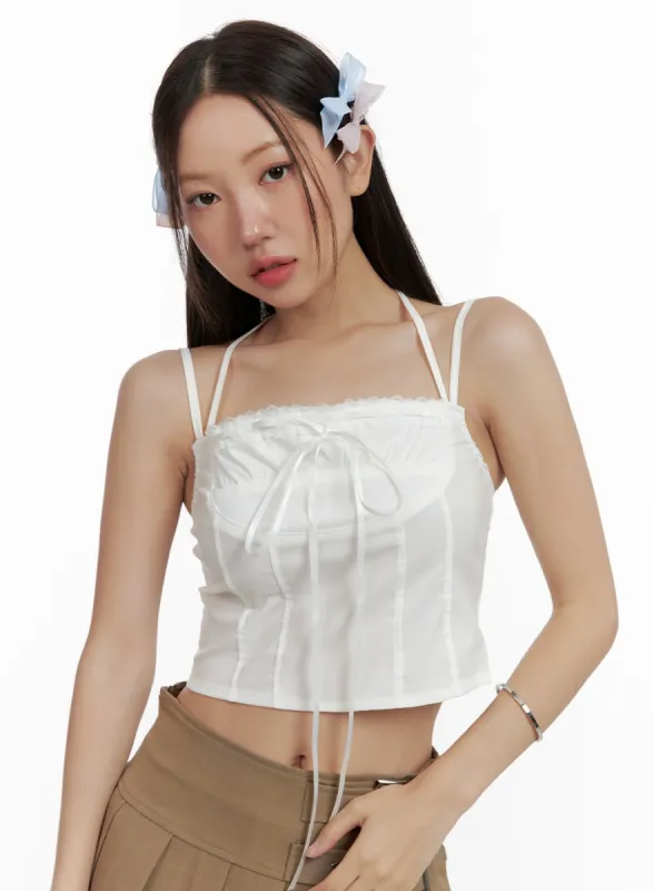 Lace Trim Crop Sleeveless Top OL402 sold by Lewkin
