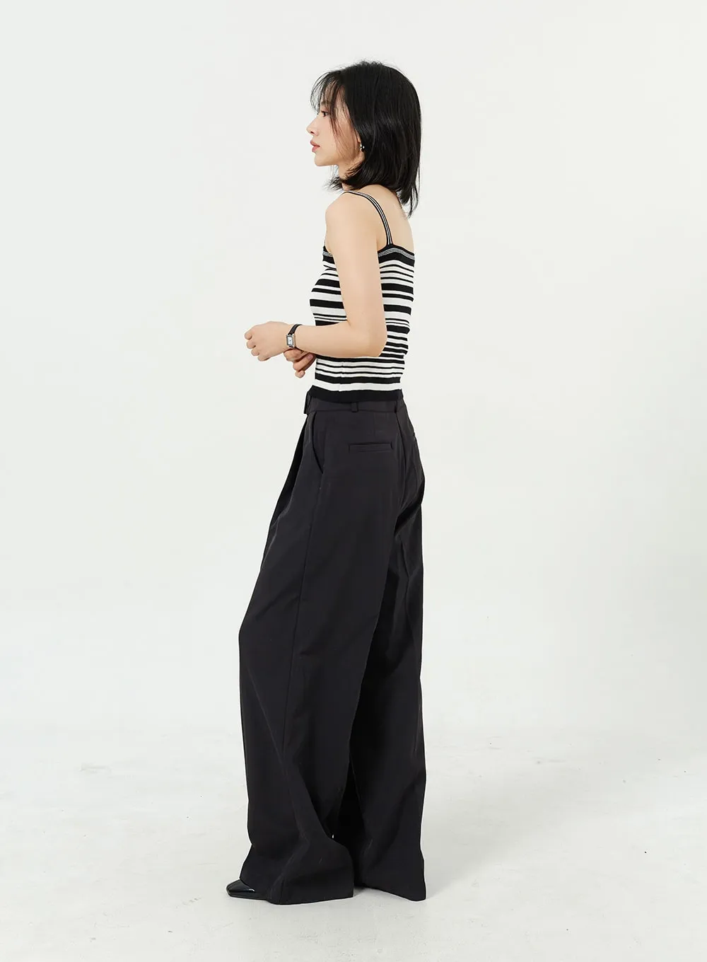Wide Leg Tailored Pants OM309 sold by Lewkin product image thumbnail 4