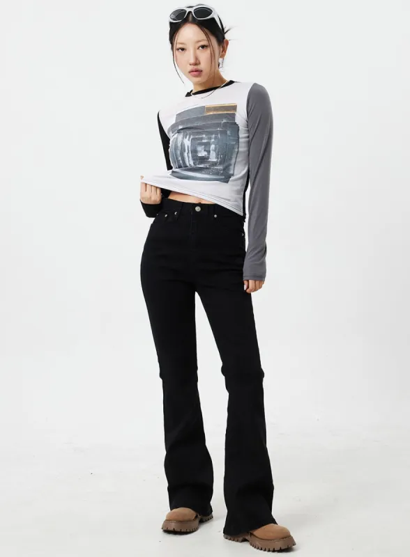 Slim Fit Bootcut Pants CM324 sold by Lewkin