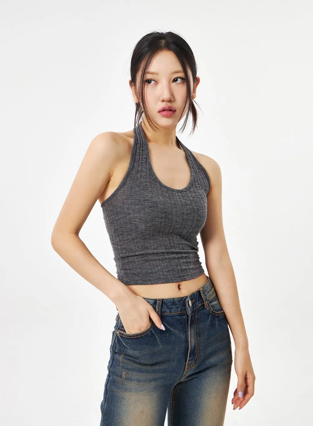 Scoop Neck Knit Top CA314 sold by Lewkin product image thumbnail 3