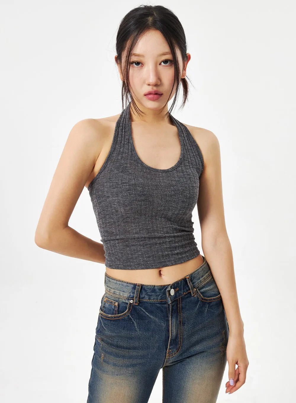 Scoop Neck Knit Top CA314 sold by Lewkin