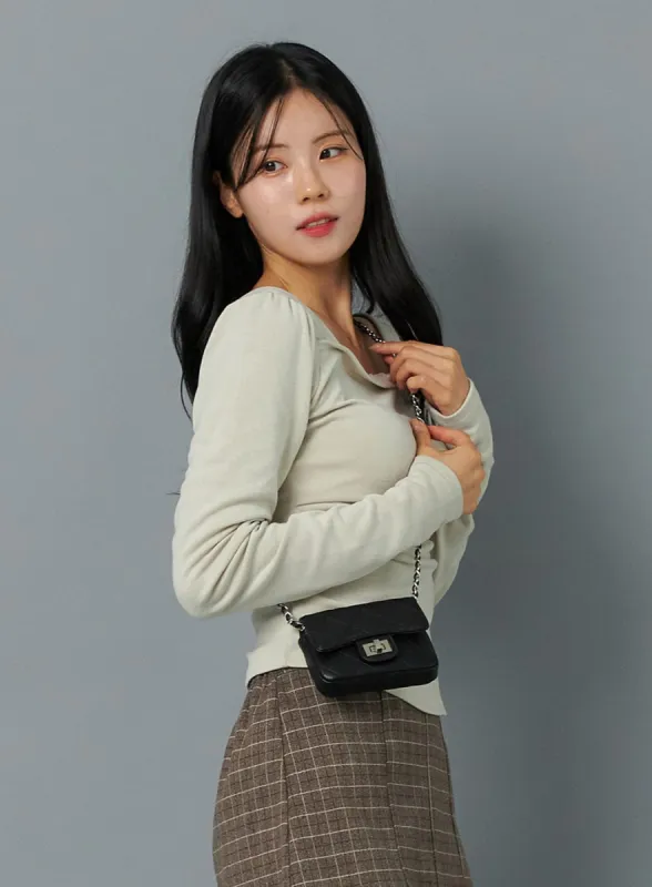 Faux Leather Crossbody Bag IN317 sold by Lewkin