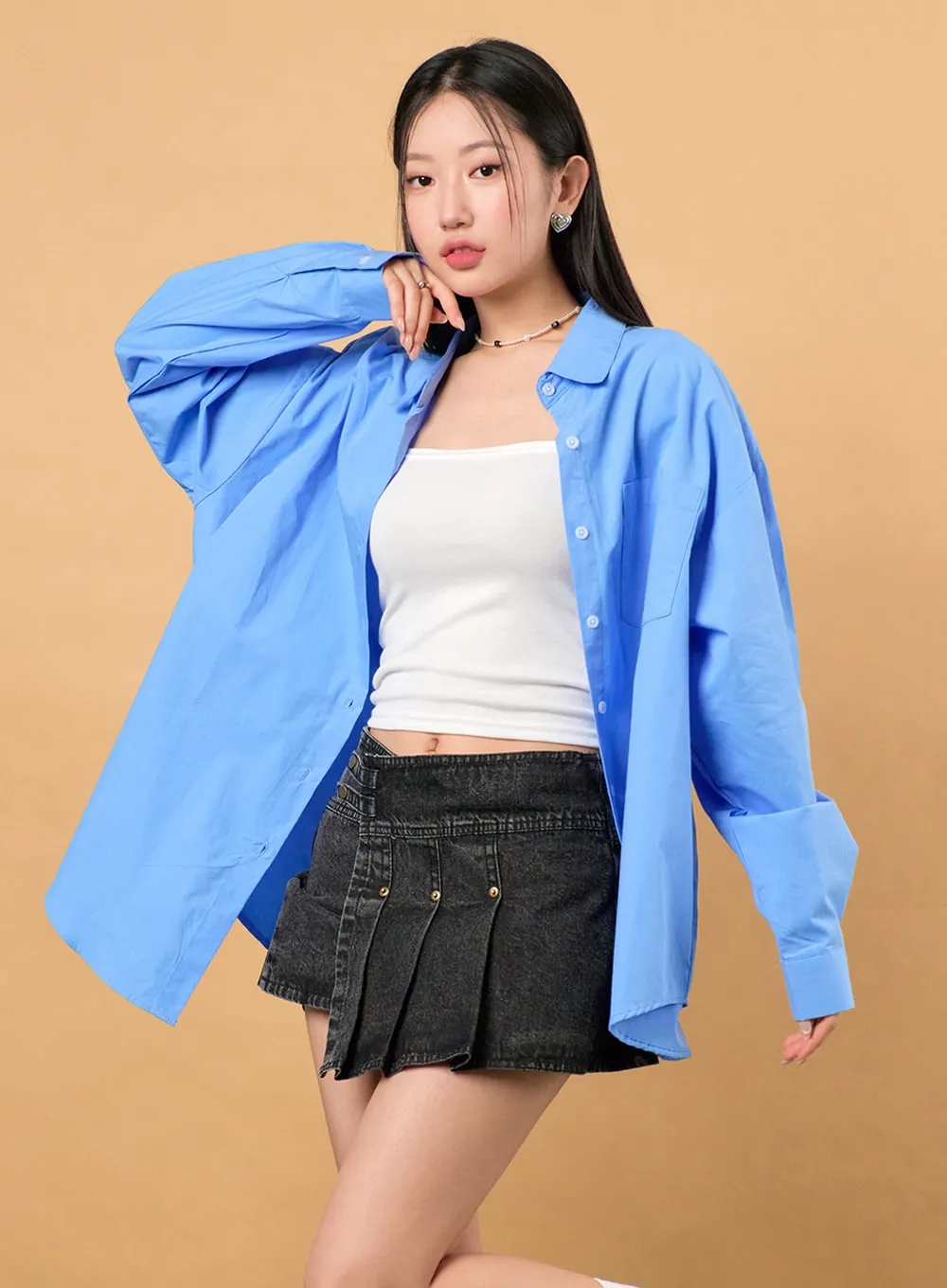 Solid Oversized Blouse IJ430 sold by Lewkin product image thumbnail 4