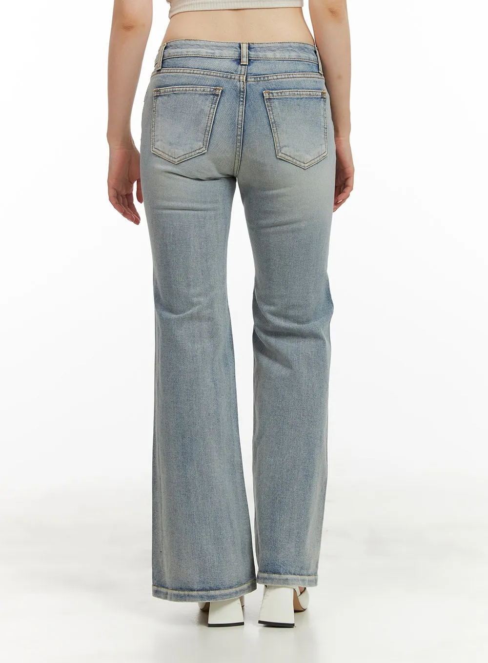 Light Washed Loose Bootcut Jeans CU425 sold by Lewkin product image thumbnail 5