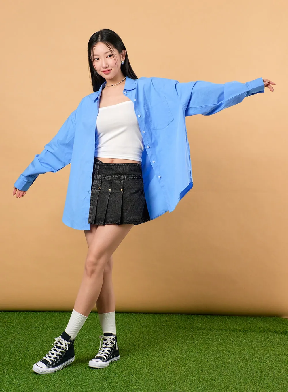 Solid Oversized Blouse IJ430 sold by Lewkin product image thumbnail 2