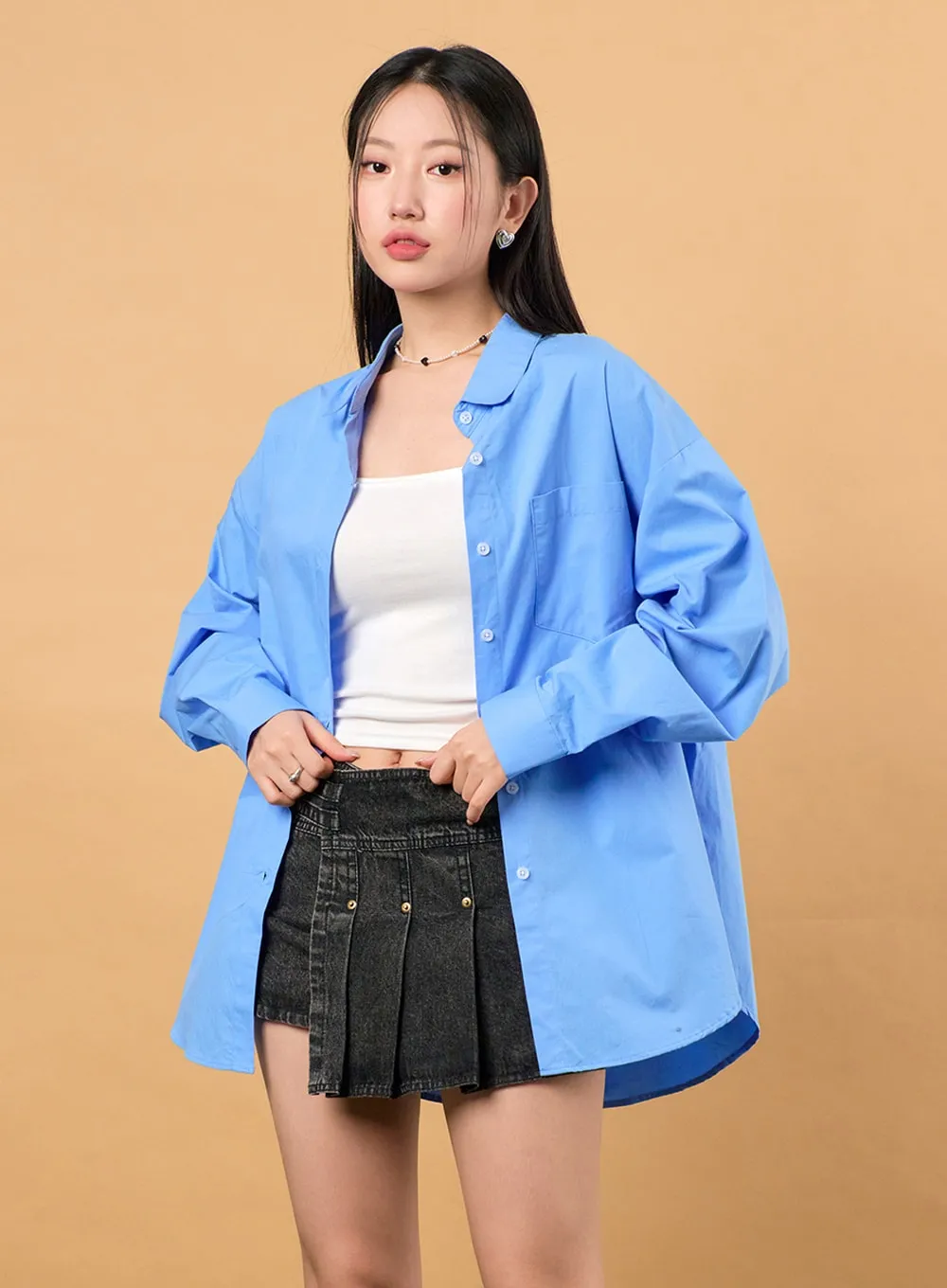Solid Oversized Blouse IJ430 sold by Lewkin product image thumbnail 5