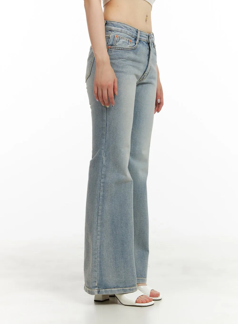 Light Washed Loose Bootcut Jeans CU425 sold by Lewkin product image thumbnail 3