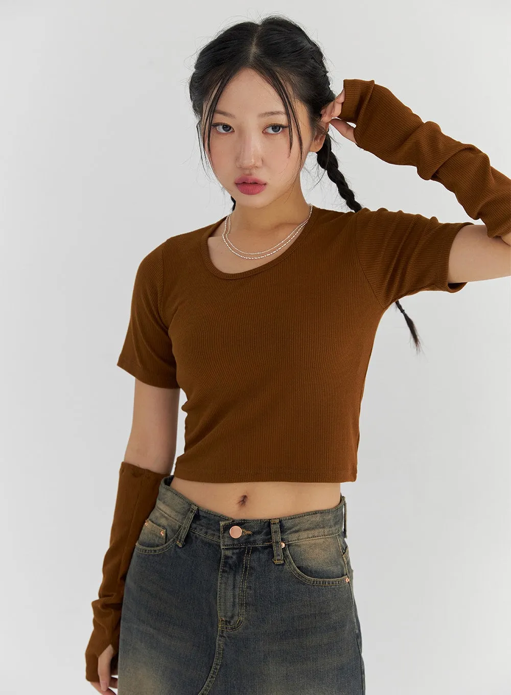 Short Sleeve Tee and Arm Warmer Set CS321 sold by Lewkin