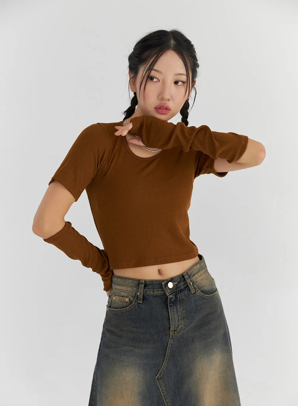 Short Sleeve Tee and Arm Warmer Set CS321 sold by Lewkin product image thumbnail 4