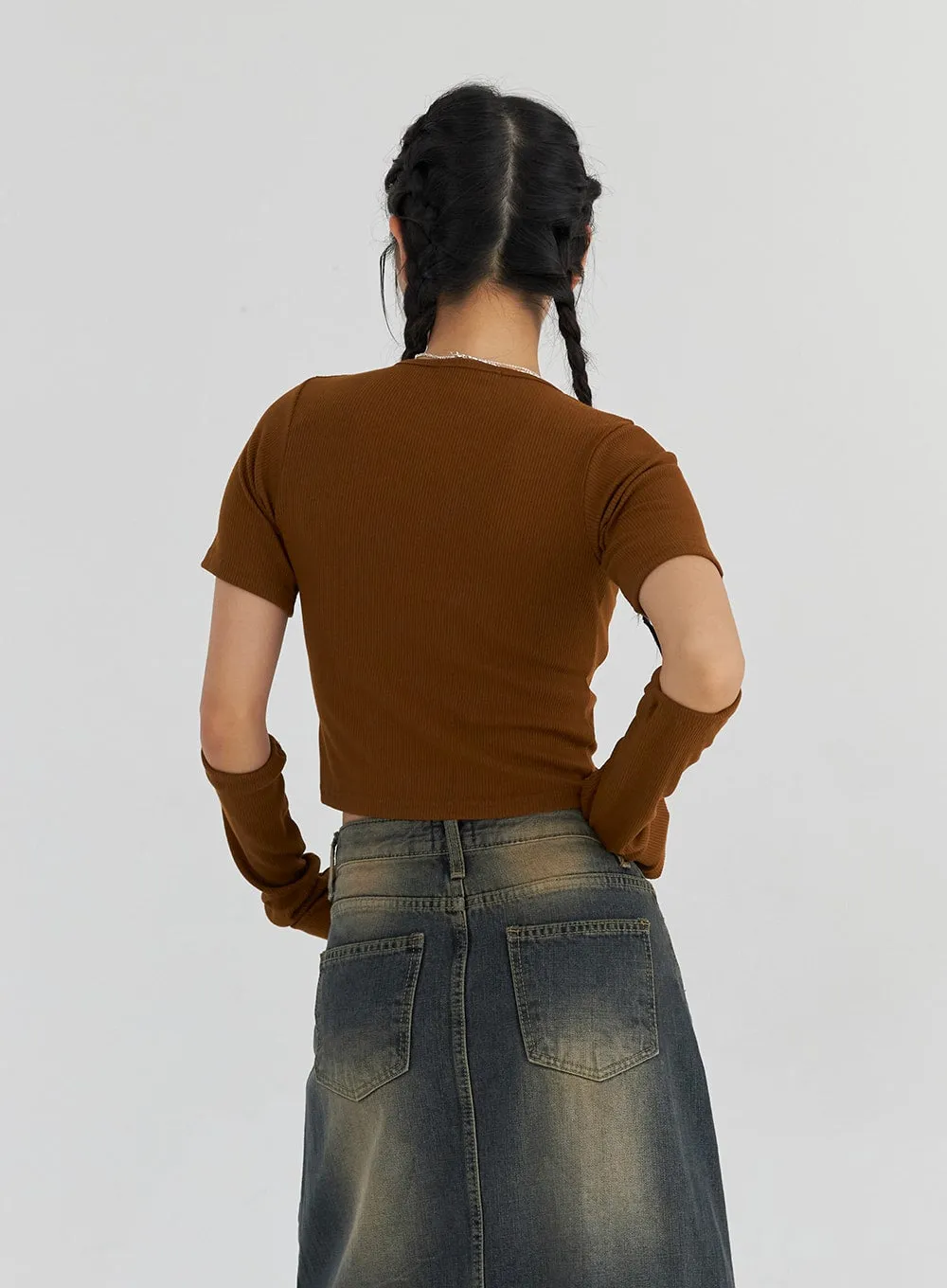 Short Sleeve Tee and Arm Warmer Set CS321 sold by Lewkin product image thumbnail 5