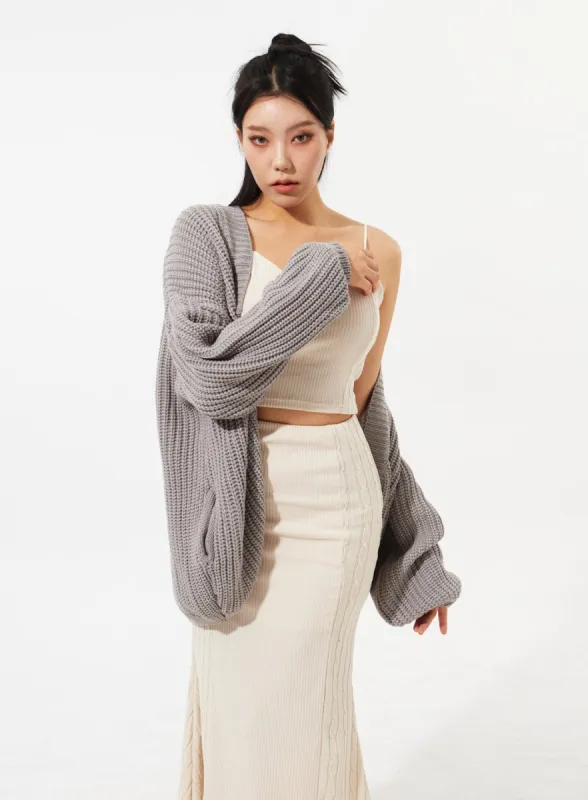 Oversized Knit Cardigan IM309 sold by Lewkin