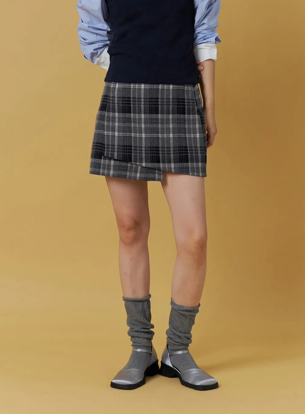 Wrapped Check Mini Skirt ON303 sold by Lewkin product image thumbnail 2