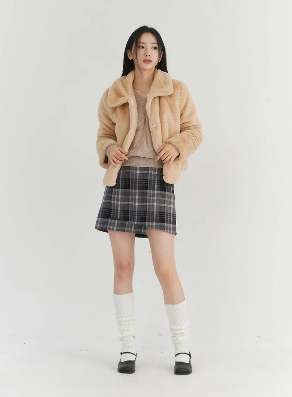 Wrapped Check Mini Skirt ON303 sold by Lewkin product image thumbnail 5