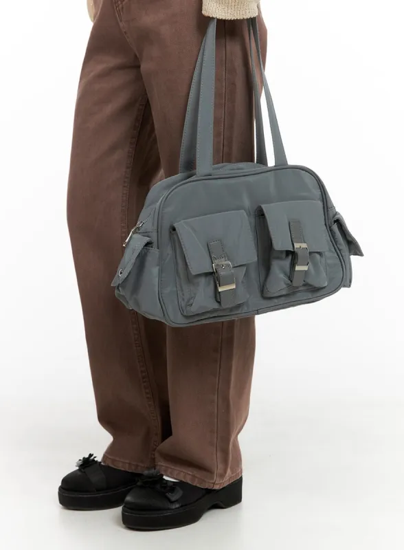 Pocket Nylon Shoulder Bag OM408 sold by Lewkin