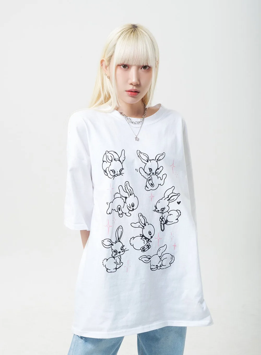 Bunnies Oversized Tee BY331 sold by Lewkin
