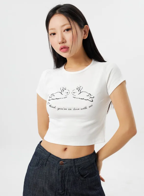 Cropped Bunny Tee CY315 sold by Lewkin