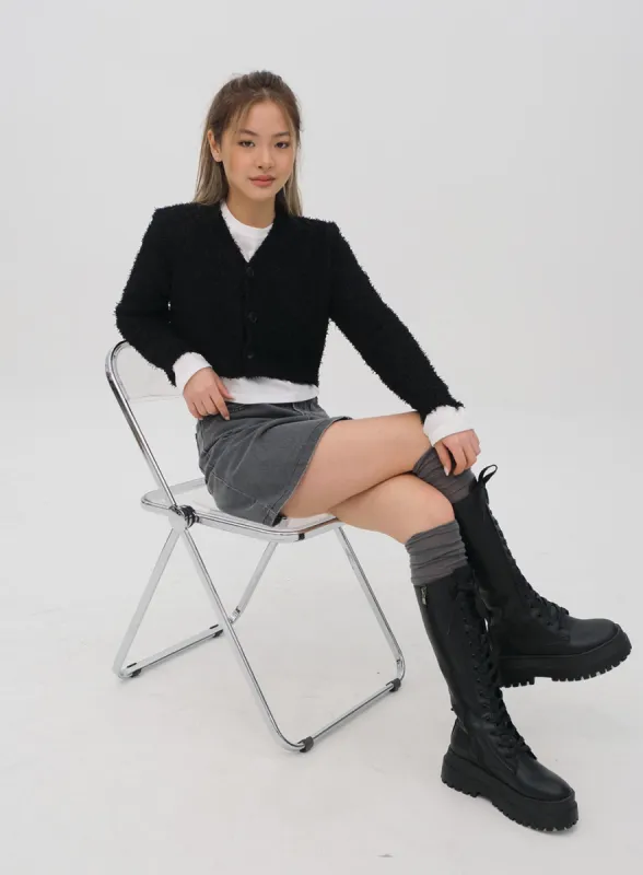 Boucle Cropped Cardigan CM8 sold by Lewkin