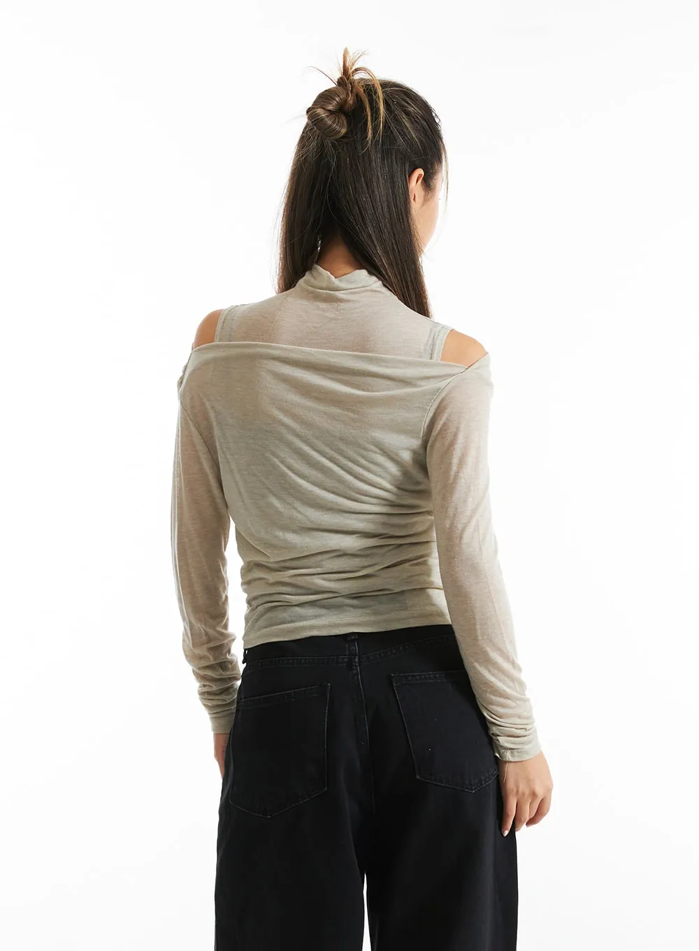 Wool Off-Shoulder Top with Inner Set CO313 sold by Lewkin product image thumbnail 5