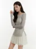 Solid Knitted Long Sleeve Top OY409 sold by Lewkin