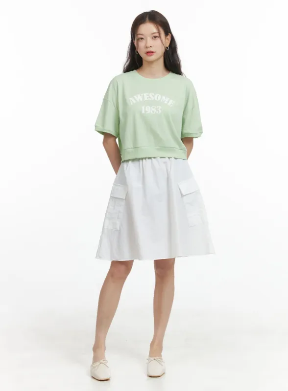 Cotton Cargo Midi Skirt OY417 sold by Lewkin