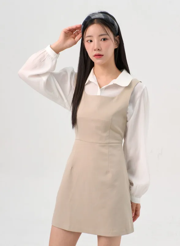 Square Neck Sleeveless Mini Dress OS302 sold by Lewkin