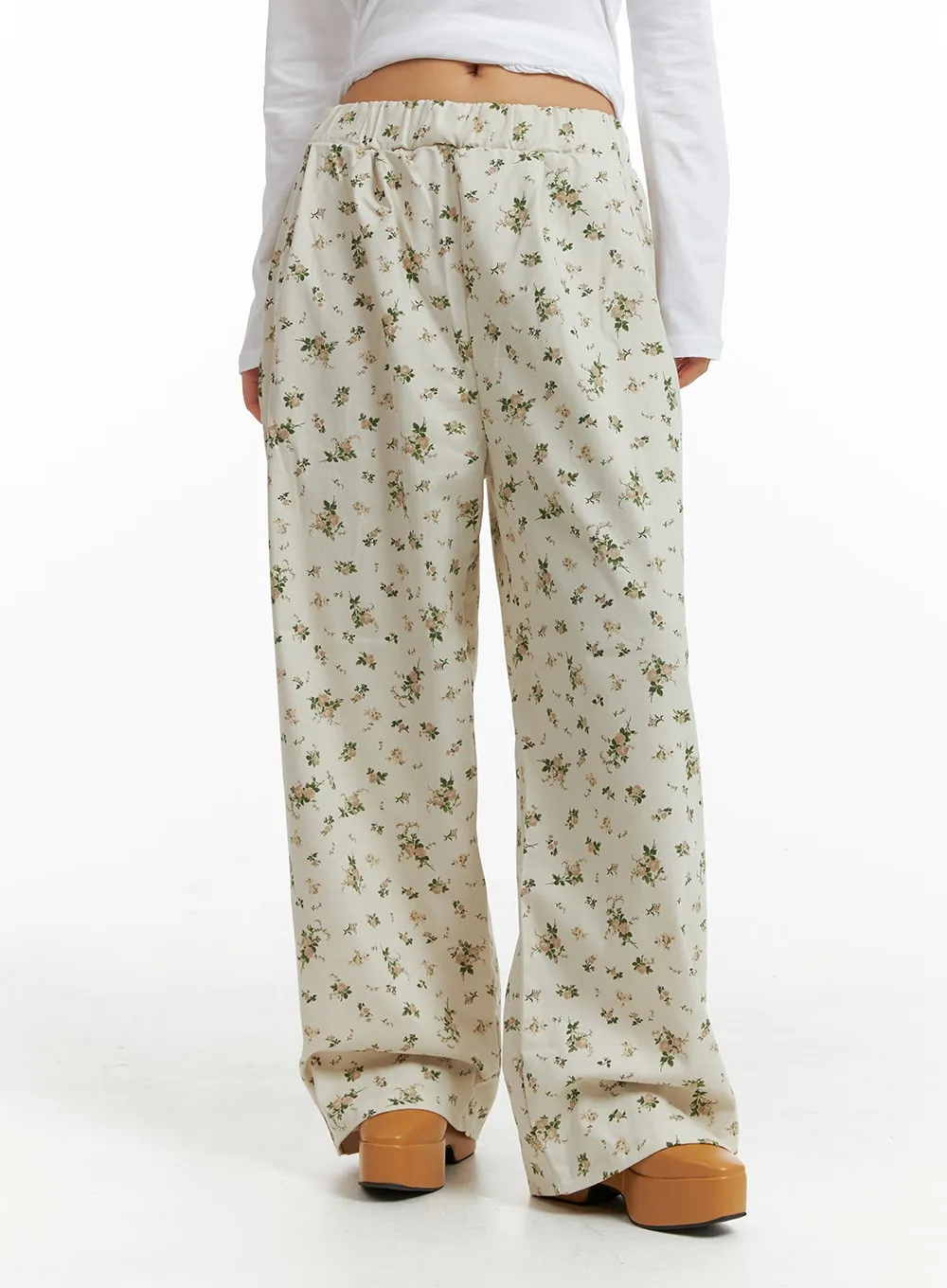 Floral Wide Leg Pants IM404 sold by Lewkin product image thumbnail 2