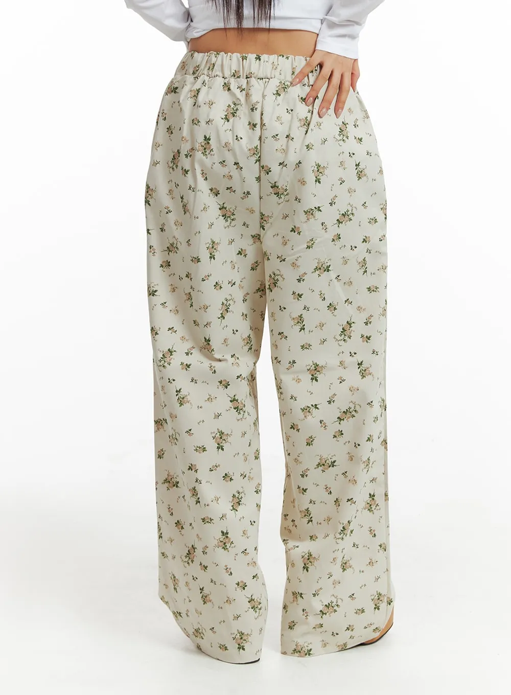 Floral Wide Leg Pants IM404 sold by Lewkin product image thumbnail 5