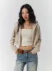 Solid Zipper Cropped Hoodie CF401 sold by Lewkin