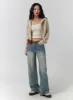 Solid Zipper Cropped Hoodie CF401 sold by Lewkin