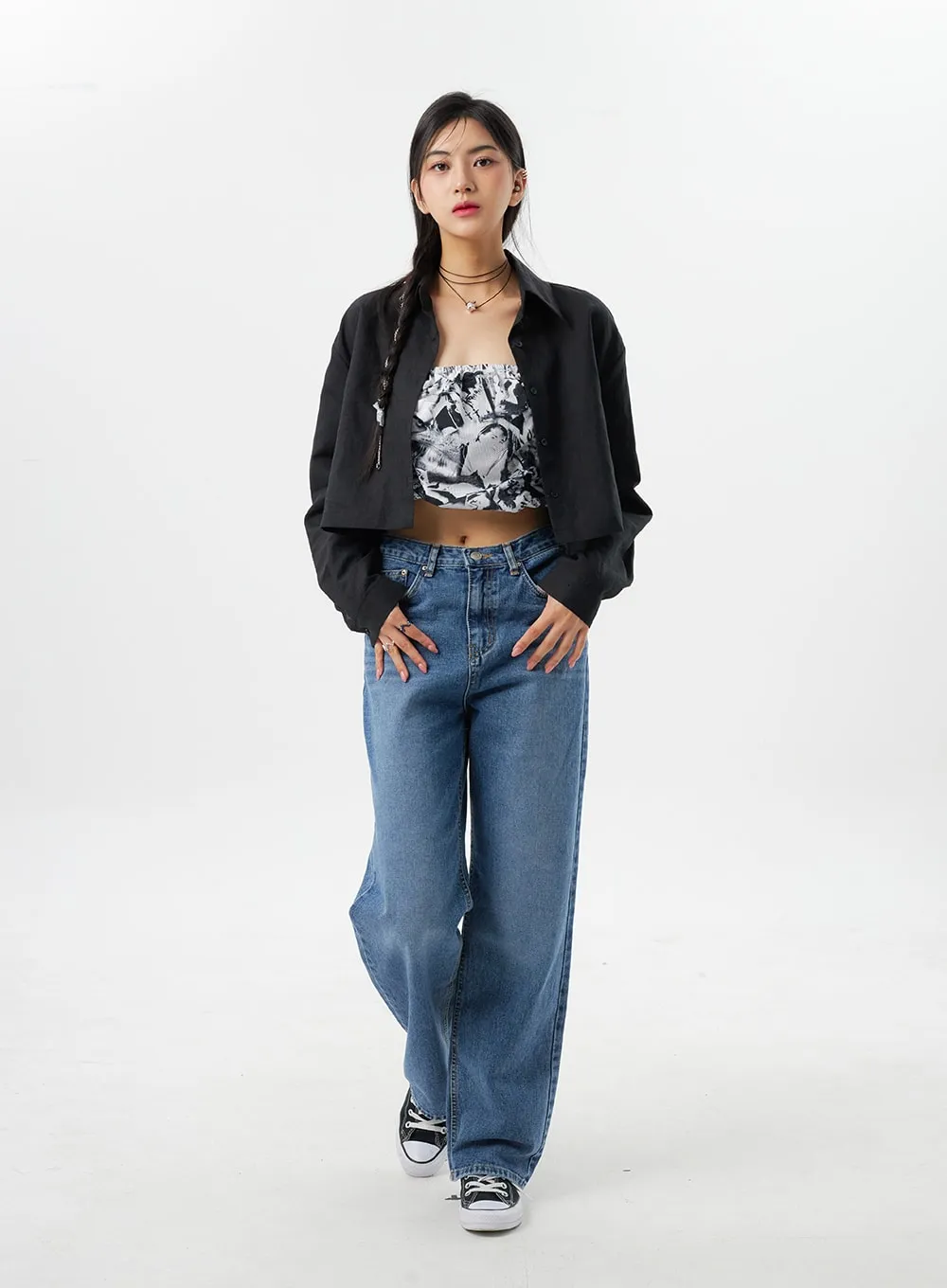 Cropped Shirt BY325 sold by Lewkin product image thumbnail 5