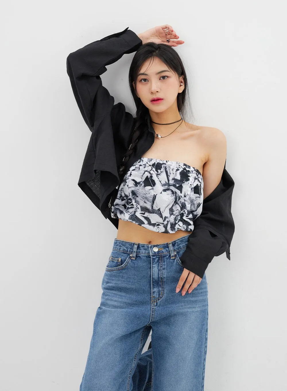 Cropped Shirt BY325 sold by Lewkin product image thumbnail 3