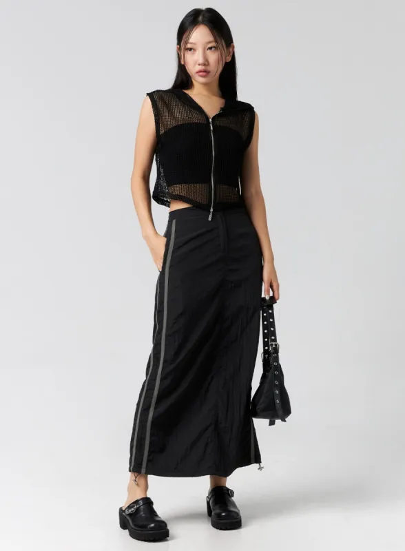 Nylon Banded Maxi Skirt CG310 sold by Lewkin