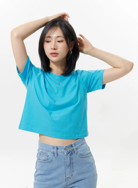 Cropped Color Tee OY330 sold by Lewkin