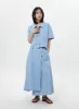 Wrapped Denim Maxi Skirt OY308 sold by Lewkin