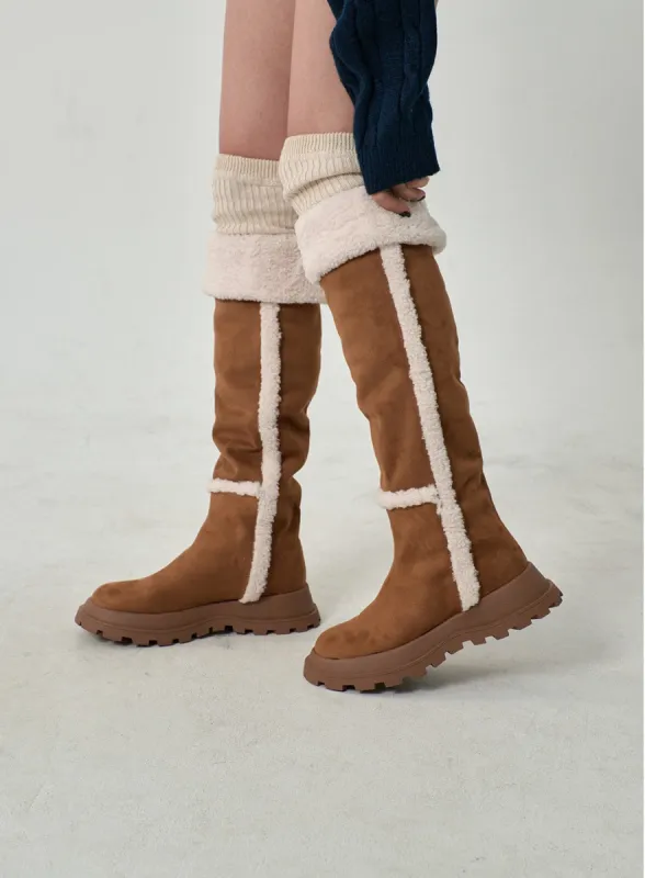Shearling Knee High Boots CD12 sold by Lewkin