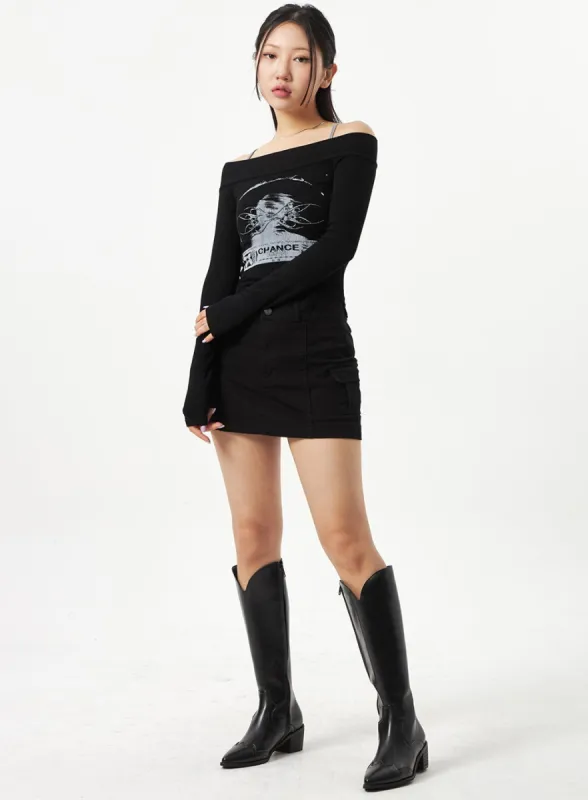 Pocket Mini Skirt CA321 sold by Lewkin