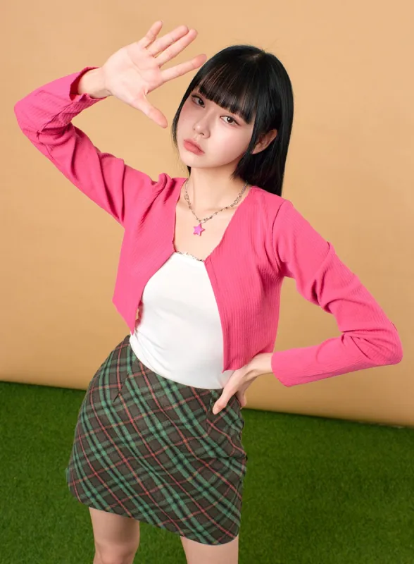 Solid Knit Cardigan IJ430 sold by Lewkin