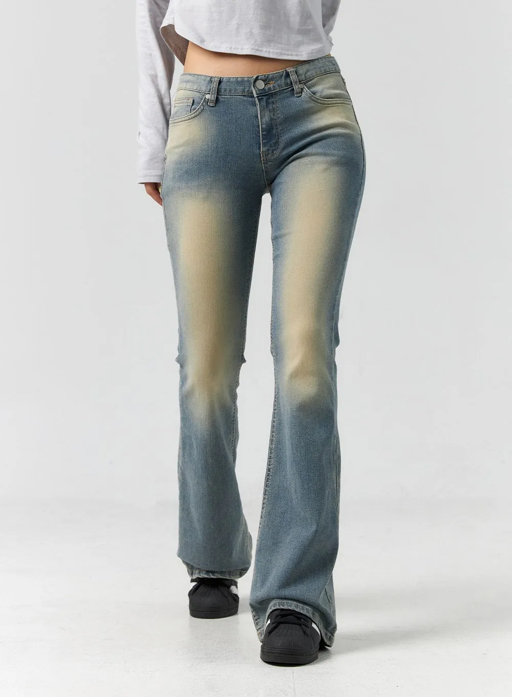 Washed Slim Fit Bootcut Jeans CS302 sold by Lewkin product image thumbnail 5