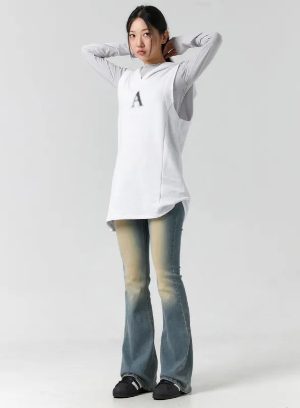 Washed Slim Fit Bootcut Jeans CS302 sold by Lewkin