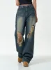 Ripped Wide Denim Pants CG10 sold by Lewkin
