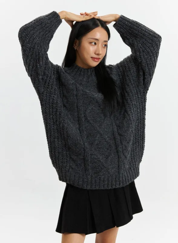 Oversized Cable Knit Sweater (UNISEX) CD321 sold by Lewkin