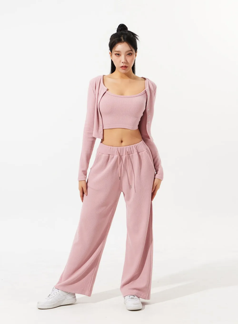 Wide Leg Track Pants IM309 sold by Lewkin product image thumbnail 4