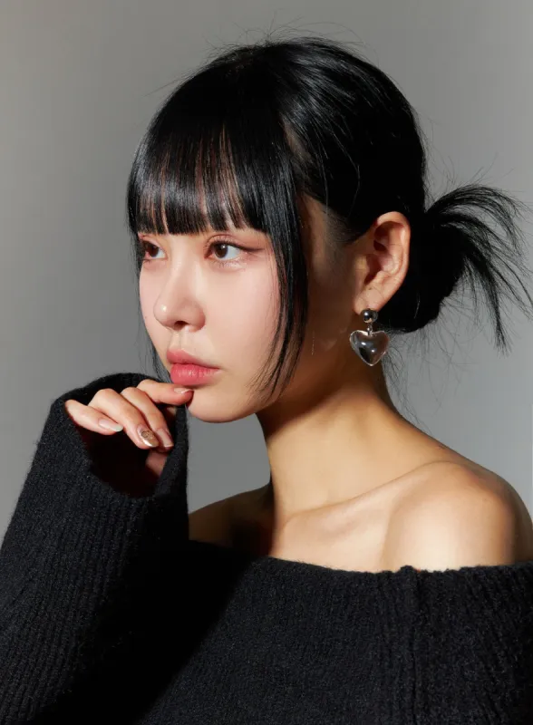 Heart Stud Earrings IJ419 sold by Lewkin