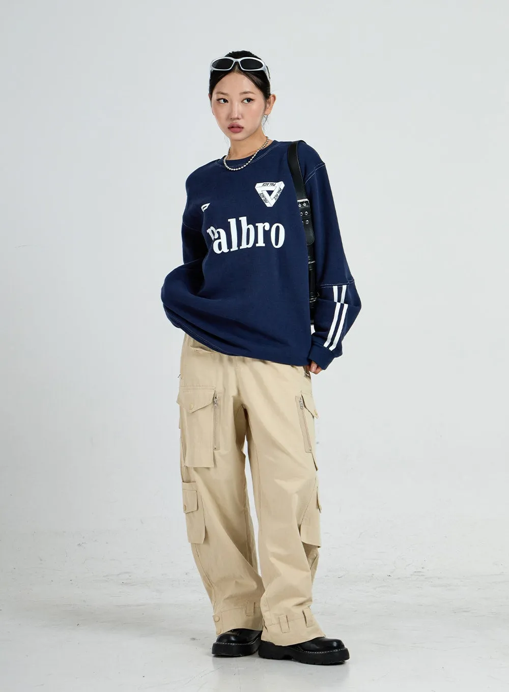 Wide Lettering Print Sweatshirt CO18 sold by Lewkin product image thumbnail 4