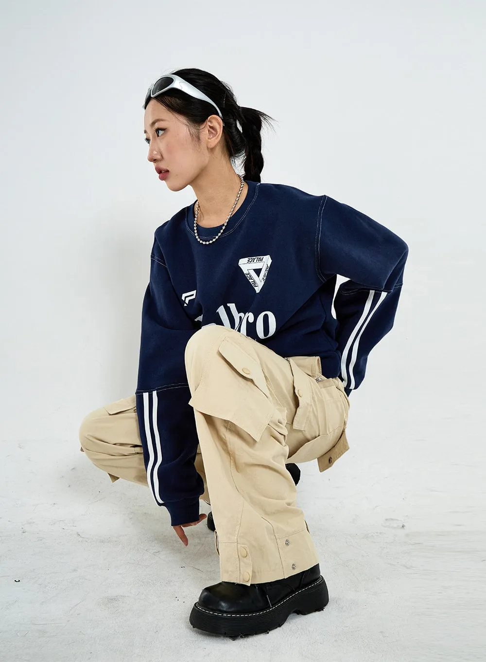 Wide Lettering Print Sweatshirt CO18 sold by Lewkin product image thumbnail 3