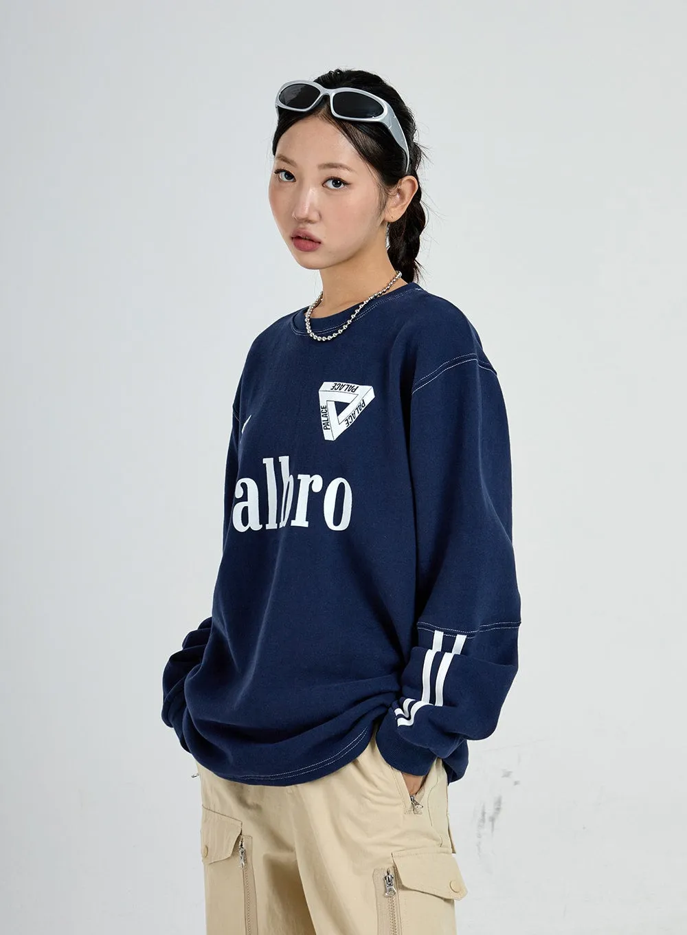 Wide Lettering Print Sweatshirt CO18 sold by Lewkin product image thumbnail 2