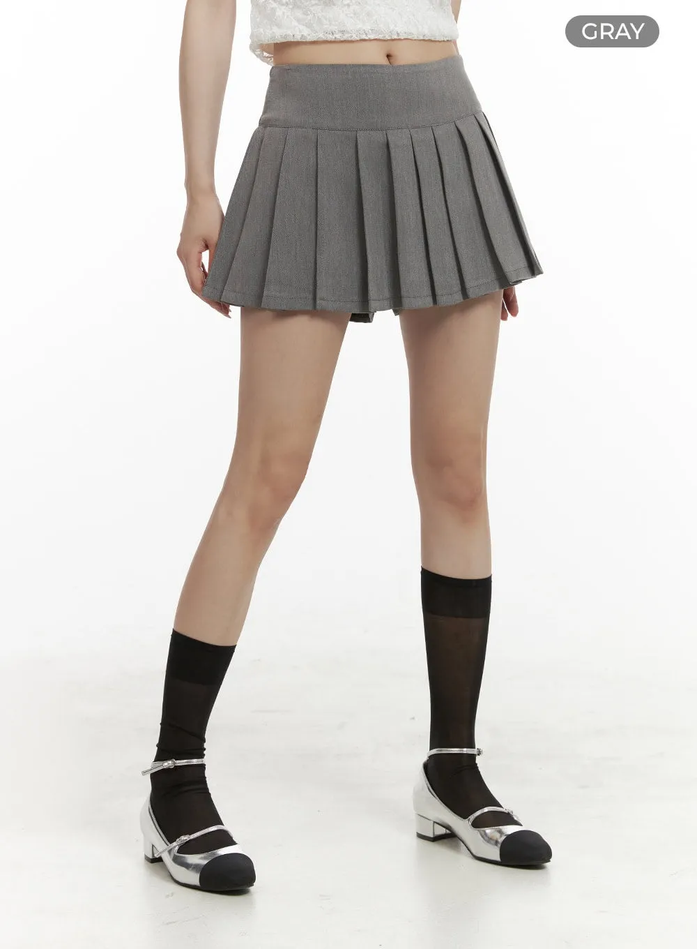 Pleated Mini Skorts OA425 sold by Lewkin product image thumbnail 5